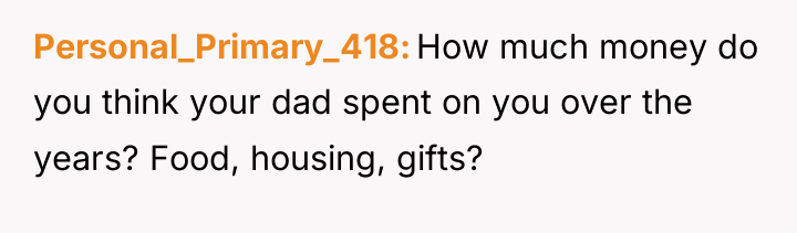 Personal_Primary_418 How much money do you think your dad spent...