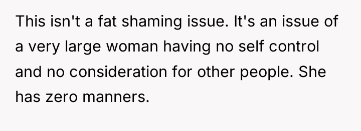 This isn't a fat shaming issue. It's an issue of...