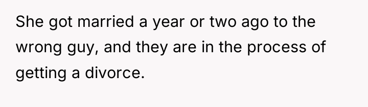 She got married a year or two ago to the...