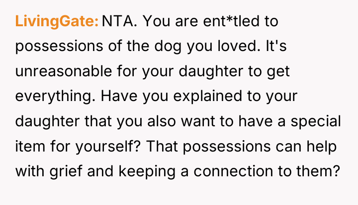 LivingGate NTA. You are ent*tled to possessions of the dog...
