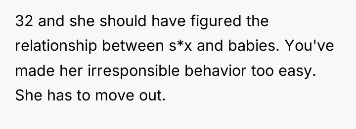 32 and she should have figured the relationship between s*x...