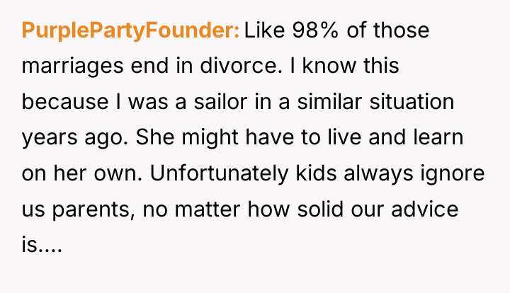 PurplePartyFounder Like 98% of those marriages end in divorce. I...