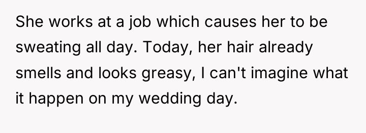 She works at a job which causes her to be...