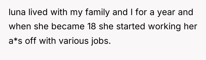 luna lived with my family and I for a year...