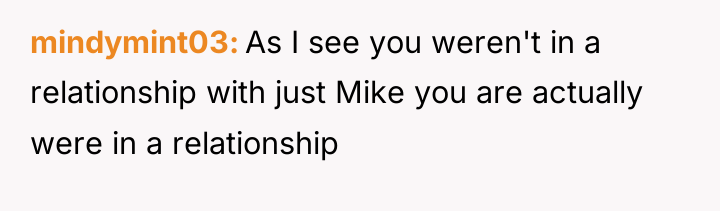 mindymint03 As I see you weren't in a relationship with...