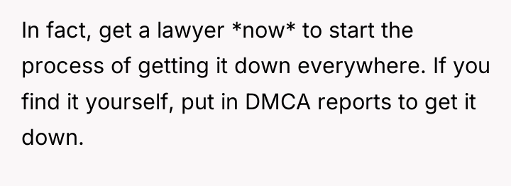 In fact, get a lawyer *now* to start the process...