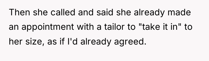 Then she called and said she already made an appointment...