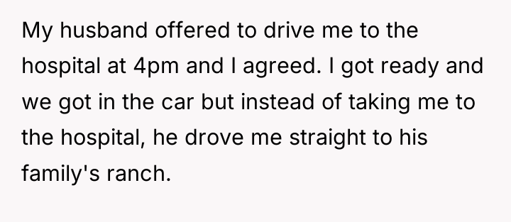 My husband offered to drive me to the hospital at...
