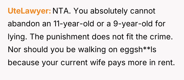 UteLawyer NTA. You absolutely cannot abandon an 11-year-old or a...