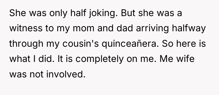 She was only half joking. But she was a witness...