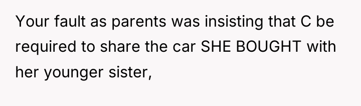 Your fault as parents was insisting that C be required...