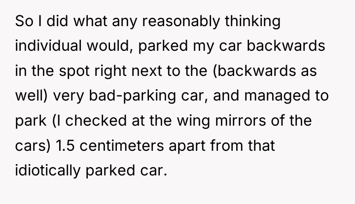 So I did what any reasonably thinking individual would, parked...