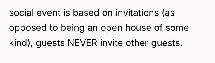 social event is based on invitations (as opposed to being...