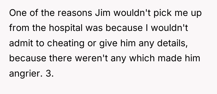 One of the reasons Jim wouldn't pick me up from...
