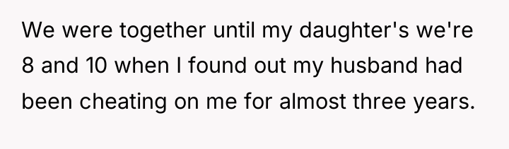 We were together until my daughter's we're 8 and 10...