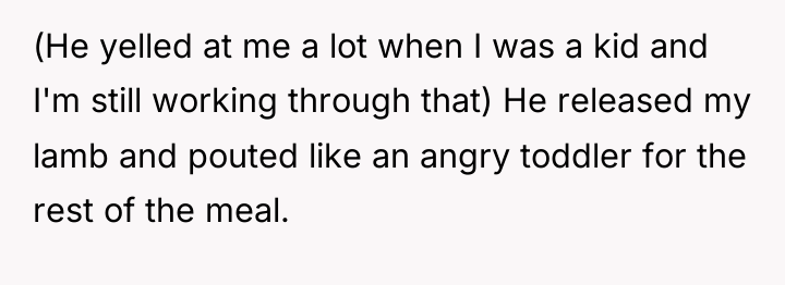 (He yelled at me a lot when I was a...