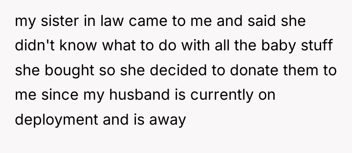 my sister in law came to me and said she...