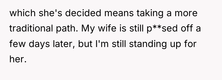which she's decided means taking a more traditional path. My...