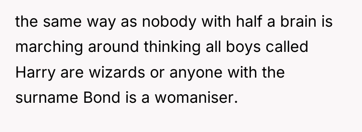 the same way as nobody with half a brain is...