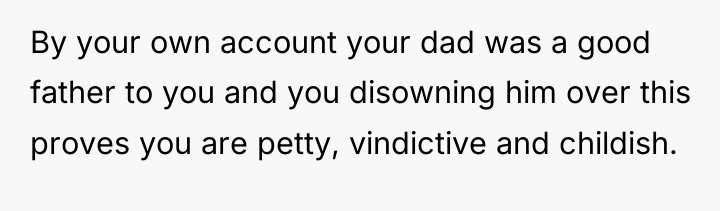 By your own account your dad was a good father...