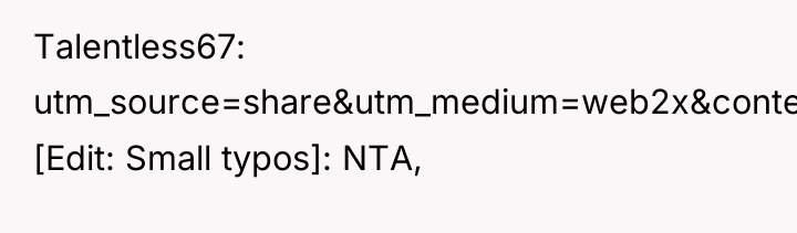 Talentless67 utm_source=share&utm_medium=web2x&context=3) [Edit: Small typos]: NTA,