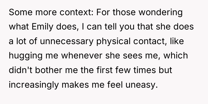 Some more context: For those wondering what Emily does, I...