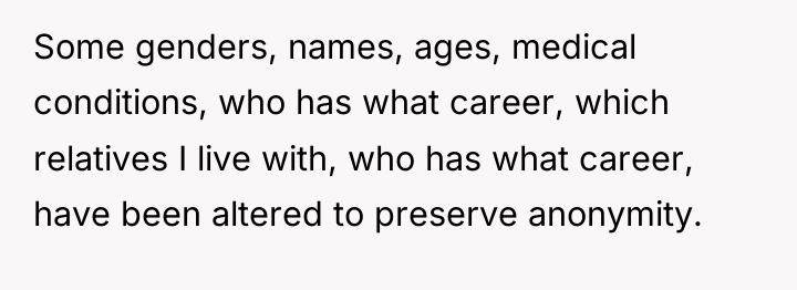 Some genders, names, ages, medical conditions, who has what career,...