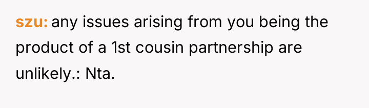 szu any issues arising from you being the product of...