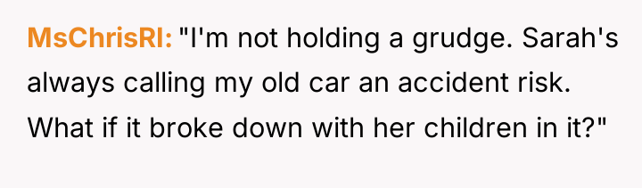 MsChrisRI "I'm not holding a grudge. Sarah's always calling my...