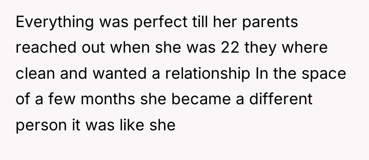 Everything was perfect till her parents reached out when she...