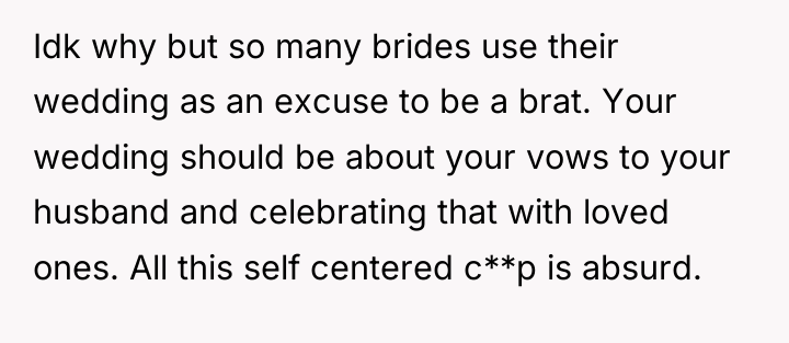 Idk why but so many brides use their wedding as...