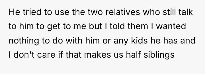 He tried to use the two relatives who still talk...
