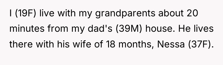 I (19F) live with my grandparents about 20 minutes from...