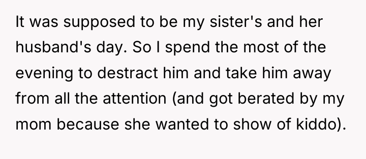 It was supposed to be my sister's and her husband's...