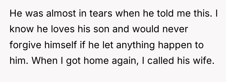 He was almost in tears when he told me this....