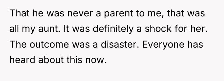 That he was never a parent to me, that was...