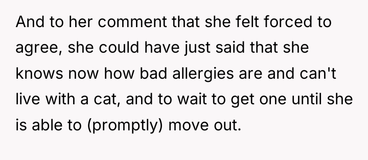 And to her comment that she felt forced to agree,...