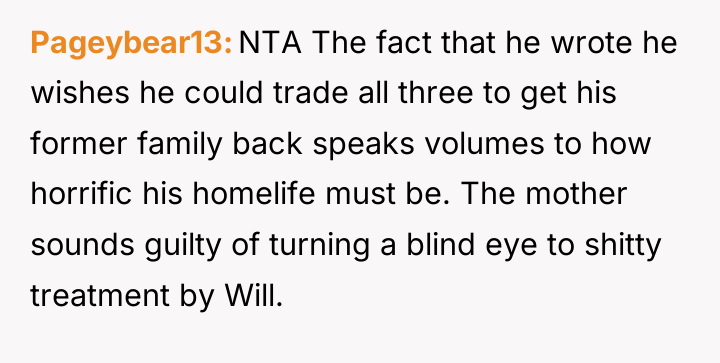 Pageybear13 NTA The fact that he wrote he wishes he...