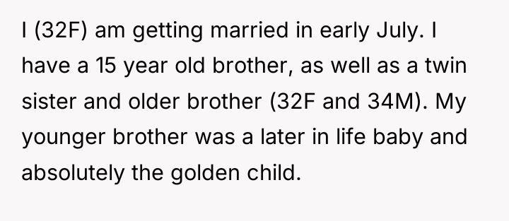 I (32F) am getting married in early July. I have...