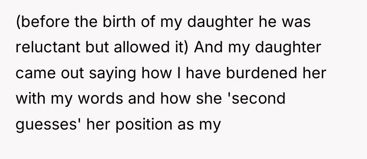 (before the birth of my daughter he was reluctant but...