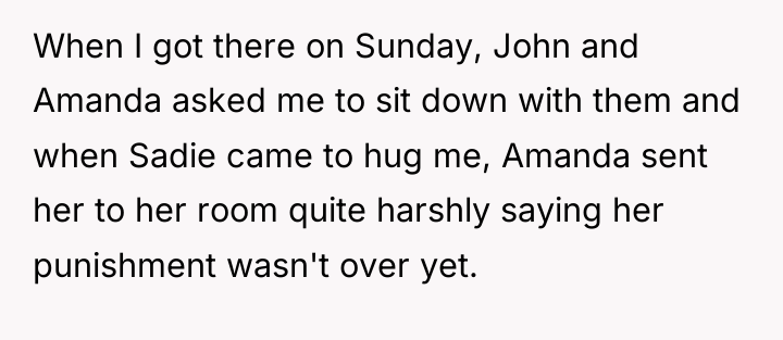 When I got there on Sunday, John and Amanda asked...
