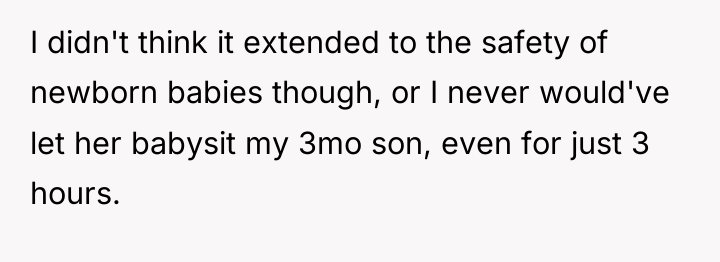 I didn't think it extended to the safety of newborn...