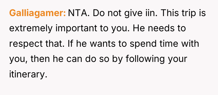 Galliagamer NTA. Do not give iin. This trip is extremely...