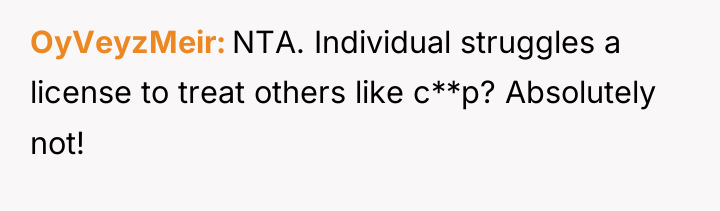 OyVeyzMeir NTA. Individual struggles a license to treat others like...