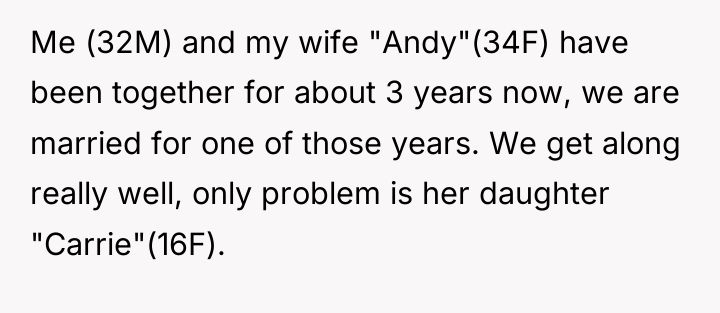 Me (32M) and my wife "Andy"(34F) have been together for...