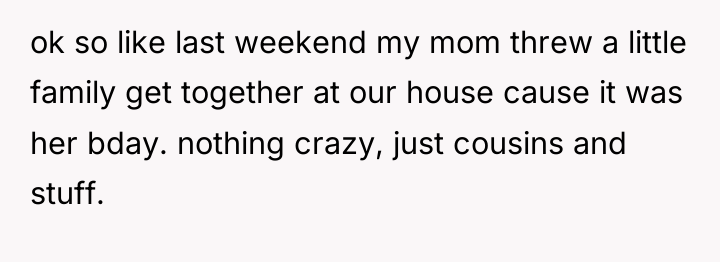 ok so like last weekend my mom threw a little...