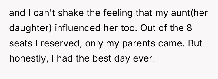 and I can't shake the feeling that my aunt(her daughter)...