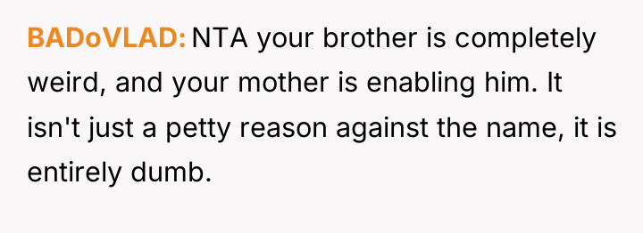 BADoVLAD NTA your brother is completely weird, and your mother...