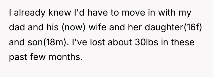 I already knew I'd have to move in with my...