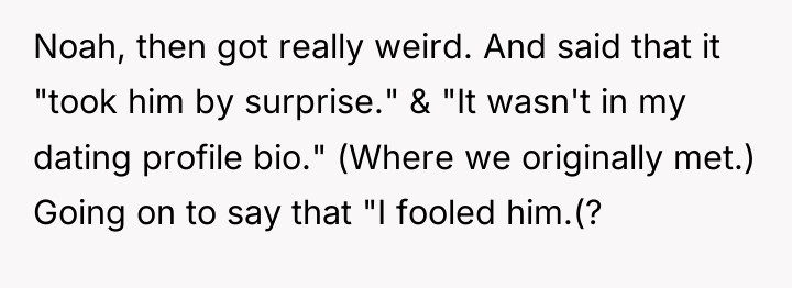 Noah, then got really weird. And said that it "took...
